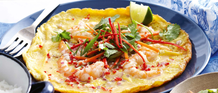 Prawn Omelette  With Chips 