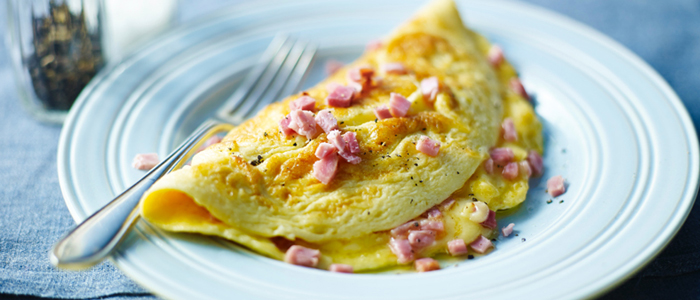 Ham Omelette  With Chips 