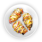 Baked Potato With Chicken Bhoona 