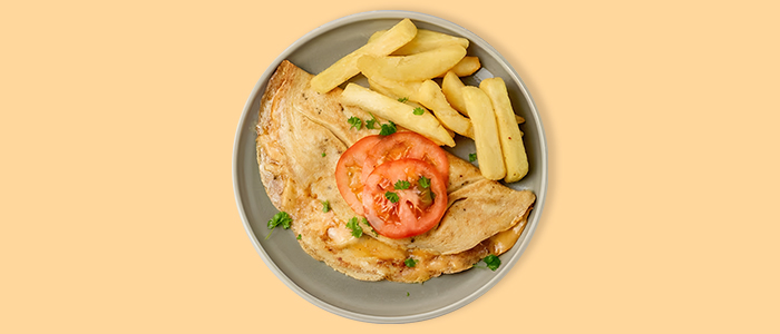 Chicken Omelette & Chips 